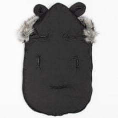 NEW BABY Luxusní zimní fusak s kapucí s oušky Alex Fleece black