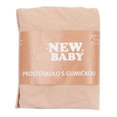 NEW BABY Jersey prostěradlo do postýlky 120x60 béžové