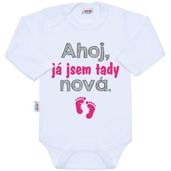 NEW BABY Body s potiskem Ahoj, já jsem tady nová., vel.