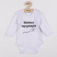 NEW BABY Body s potiskem Oteckova najrýchlejšia darčekové balenie 68 (4-6m) Bílá