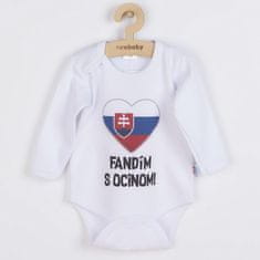 NEW BABY Body s potiskem Fandím s ocinom biele darčekové balenie 74 (6-9m) Bílá