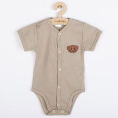 NEW BABY Kojenecké bavlněné celorozepínací body BrumBrum latte 56 (0-3m) Dle obrázku