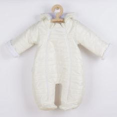 NEW BABY Zimní kojenecká kombinéza s kapucí a oušky Pumi cream, vel. 68 (4-6m) Béžová