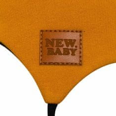 NEW BABY Kojenecká bavlněná čepička s oušky Favorite hnědá, vel. 86 (12-18m) Hnědá