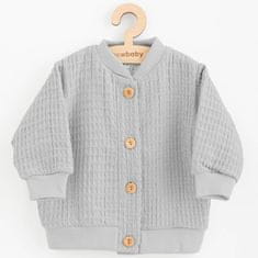 NEW BABY Kojenecký mušelínový kabátek Comfort clothes šedá 68 (4-6m) Šedá
