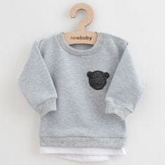 NEW BABY Kojenecká souprava tričko a tepláčky Brave Bear ABS šedá 62 (3-6m) Šedá