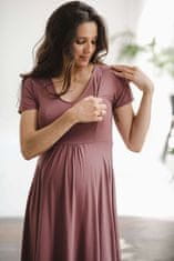 milk & love Těhotenské a kojící šaty Mommy Chic růžově hnědé S Dle obrázku
