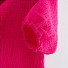 NEW BABY Kojenecké mušelínové šaty s dlouhým rukávem Elizabeth 56 (0-3m) Růžová