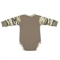 NEW BABY Kojenecké body s dlouhým rukávem Army girl, vel. 92 (18-24m) Zelená