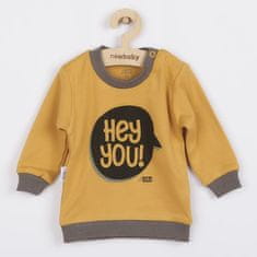 NEW BABY Kojenecké tričko With Love hořčicové, vel. 80 (9-12m) Žlutá