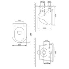 Invena Závěsná wc mísa tinos, včetně soft/close sedátka (CE-91-001-W)