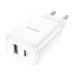 MobilPouzdra.cz Borofone síťová nabíječka BN4 Potential - USB + USB-C - QC 3.0 PD 2.0 20W , barva bílá