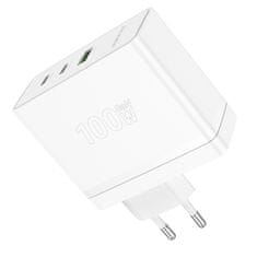 MobilPouzdra.cz Borofone síťová nabíječka BN11 Imperial - USB + 2xUSB-C - QC 3.0 PD 100W , barva bílá