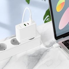 VšeNaMobily.cz Borofone síťová nabíječka BN11 Imperial - USB + 2xUSB-C - QC 3.0 PD 100W , barva bílá