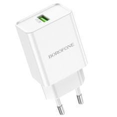 MobilPouzdra.cz Borofone síťová nabíječka BN5 Jingrui - USB - QC 3.0 18W , barva bílá