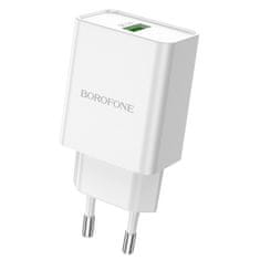 VšeNaMobily.cz Borofone síťová nabíječka BN5 Jingrui - USB - QC 3.0 18W , barva bílá