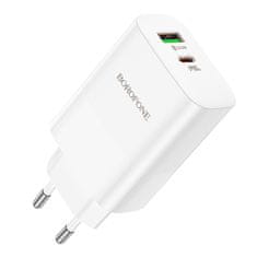 MobilPouzdra.cz Borofone síťová nabíječka BN10 Sunlight - USB + USB-C - QC 3.0 PD 65W , barva bílá