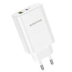 VšeNaMobily.cz Borofone síťová nabíječka BN10 Sunlight - USB + USB-C - QC 3.0 PD 65W , barva bílá