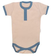 Mamatti Bavlněné body polo kr. rukáv, Dinosaurus- krémové - 86 (12-18m)