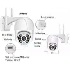 KAMERAK.cz 5V WIFI PTZ smart 2MPx Venkovní otočná bezdrátová IP kamera XM-230 4x dig.zoom , IR 20m P2P