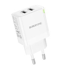 MobilPouzdra.cz Borofone síťová nabíječka BN15 Strong - 2xUSB - 2,1A , barva bílá