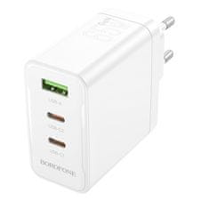 MobilPouzdra.cz Borofone síťová nabíječka BN12 Manager - USB + 2xUSB-C - PD 65W 3A , barva bílá