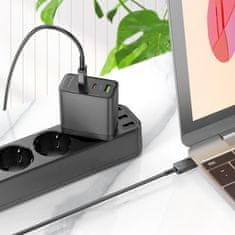 MobilPouzdra.cz Borofone síťová nabíječka BN12 Manager - USB + 2xUSB-C - PD 65W 3A , barva černá