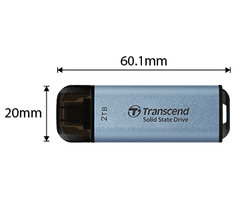 Transcend ESD300P 2TB, External SSD, USB 10Gbps, Type C, 1050MB/R, 950MB/W, růžový