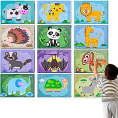 JOJOY® 3D Puzzle, Pěnové puzzle, Samolepky Pro Děti (12 listů) | STICKYFUN Zvířata