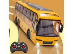 INTEREST Školní autobus na dálkové ovládání + světelné efekty 32cm - Žlutý.
