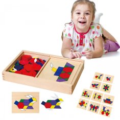 Viga Toys Dřevěná Geometrická Mozaika Viga Toys Stavebnice Dienesa Logické Puzzle