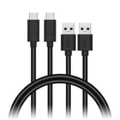 Connect IT USB kabel Wirez USB/ USB-C, 1m (2 ks v balení) - černý (CCA5006BK)