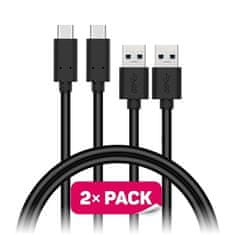 Connect IT USB kabel Wirez USB/ USB-C, 1m (2 ks v balení) - černý (CCA5006BK)