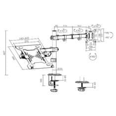 Držák monitoru Brateck LDT66-C024ML stolní pro 1 monitor a 1 notebook, černý