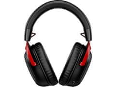 HP HyperX Cloud III/USB-C/Drát/USB/Bezdrát/Černá-červená