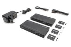 Digitus HDBaseT KVM Extender Set, 150 m 4K/60Hz, USB 2.0, PoC, IR, black