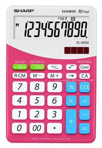 Sharp Stolní kalkulačka ELM 332 - růžová