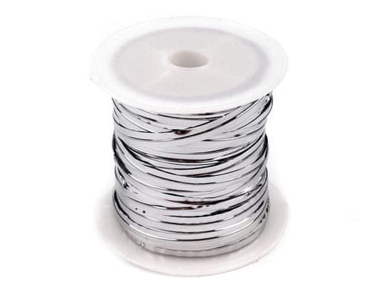 Dekorační vázací / klipovací drát šíře 3 mm - stříbrná (25 ks)