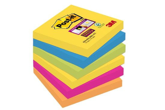 Post-It Poznámkové samolepicí lístky Super Sticky Rio - 7,6 x 7,6 cm, 5 barev, 6 x 90 ks
