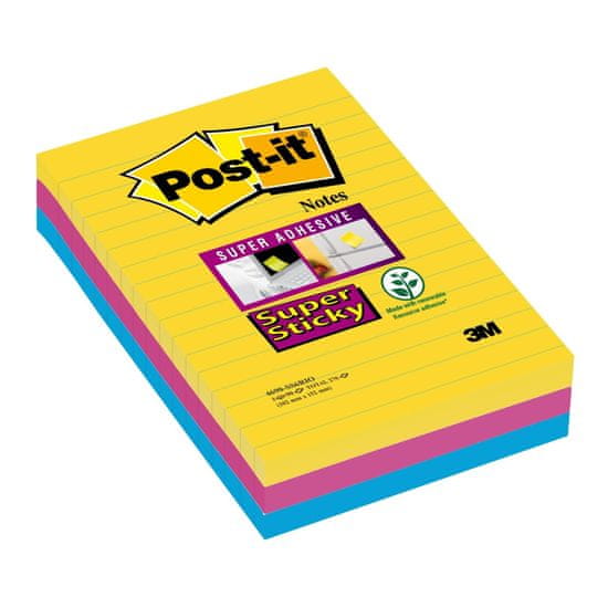 Post-It Bločky Super Sticky Rio - 101 x 152 mm XXL, linkované, žluté, 3 ks