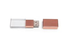 CTRL+C SET USB KRYSTAL bronzový, kombinace sklo a kov, LED podsvícení, balení v bílé kartonové krabičce s magnetem, 64 GB, USB 2.0