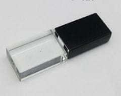 CTRL+C USB KRYSTAL černý, kombinace sklo a kov, LED podsvícení, 32 GB, USB 3.0/3.1