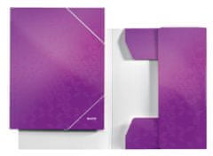 Leitz Desky na dokumenty s chlopněmi a gumičkou WOW - A4, purpurové