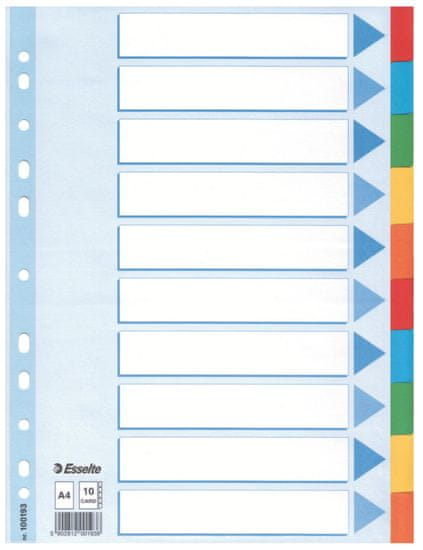 Esselte Papírový rozlišovač - A4, 10 barev