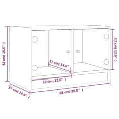 Vidaxl TV skříňka se skleněnými dvířky černá 68x37x42 cm