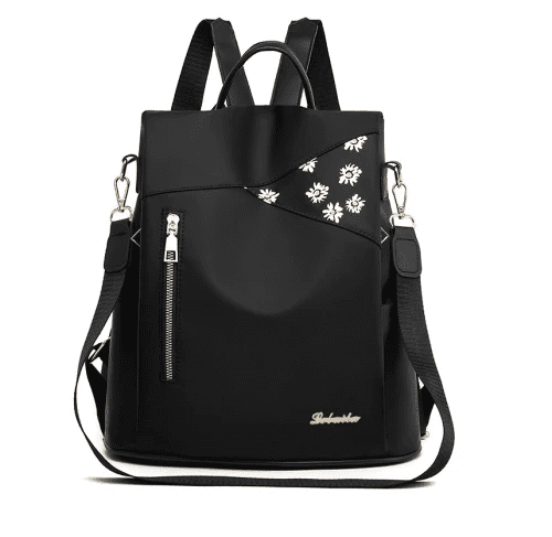 Camerazar Dámský Batoh Black Vintage, Dvoubarevný, Voděodolný Polyester, 32x31x13 cm