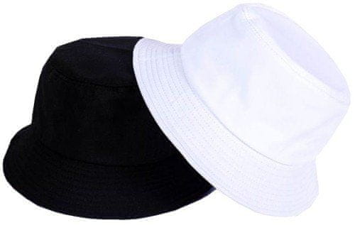 Camerazar Oboustranný Klobouk BUCKET HAT, bílá/černá, polyester/bavlna, univerzální velikost 55-59 cm