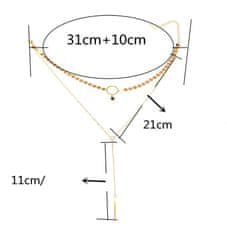 Camerazar Jemný Náhrdelník Choker s Hvězdou, Stříbrný/Zlatý, Dva v Jednom Design