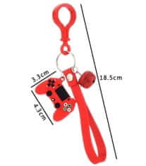 Camerazar Kroužek na klíče PlayS bag, červený, syntetický materiál a slitina neušlechtilých kovů, 32x47 mm