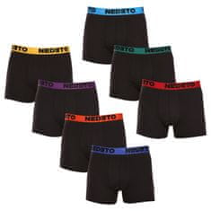 Nedeto 7PACK pánské boxerky černé (7NB002b) - velikost XL